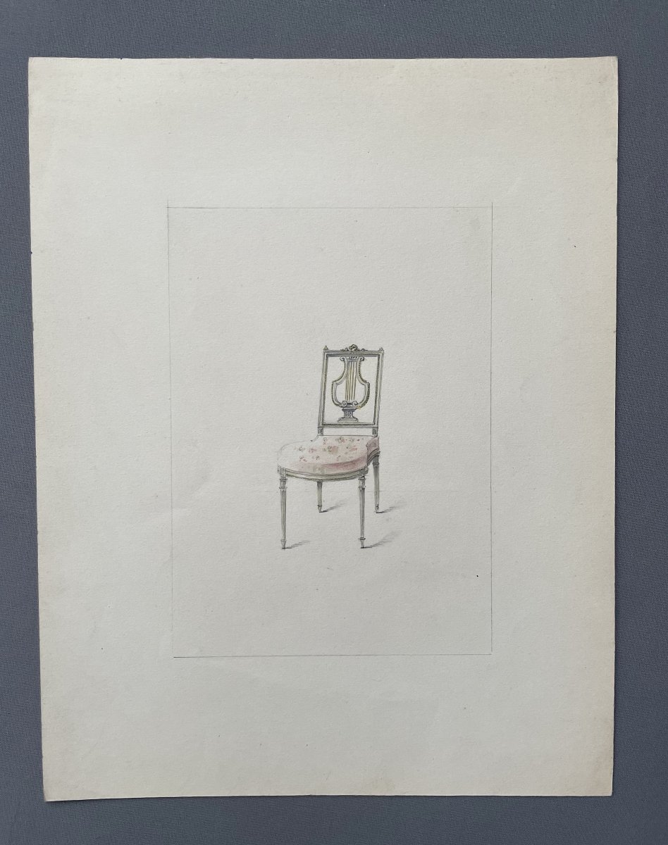 Projets de chaises, 6 dessins aquarellés-photo-2