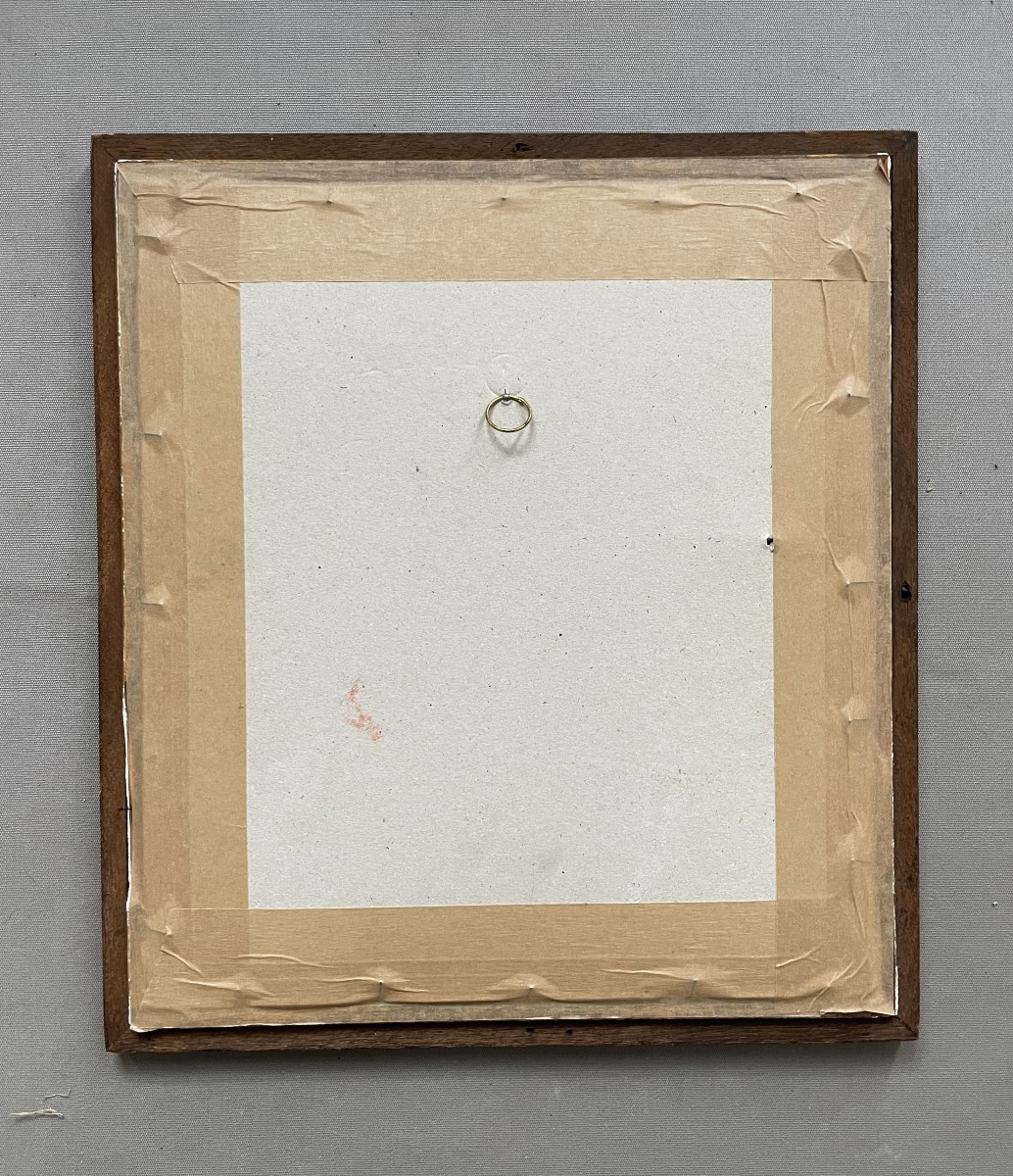 Couple enlacé, huile sur carton-photo-1