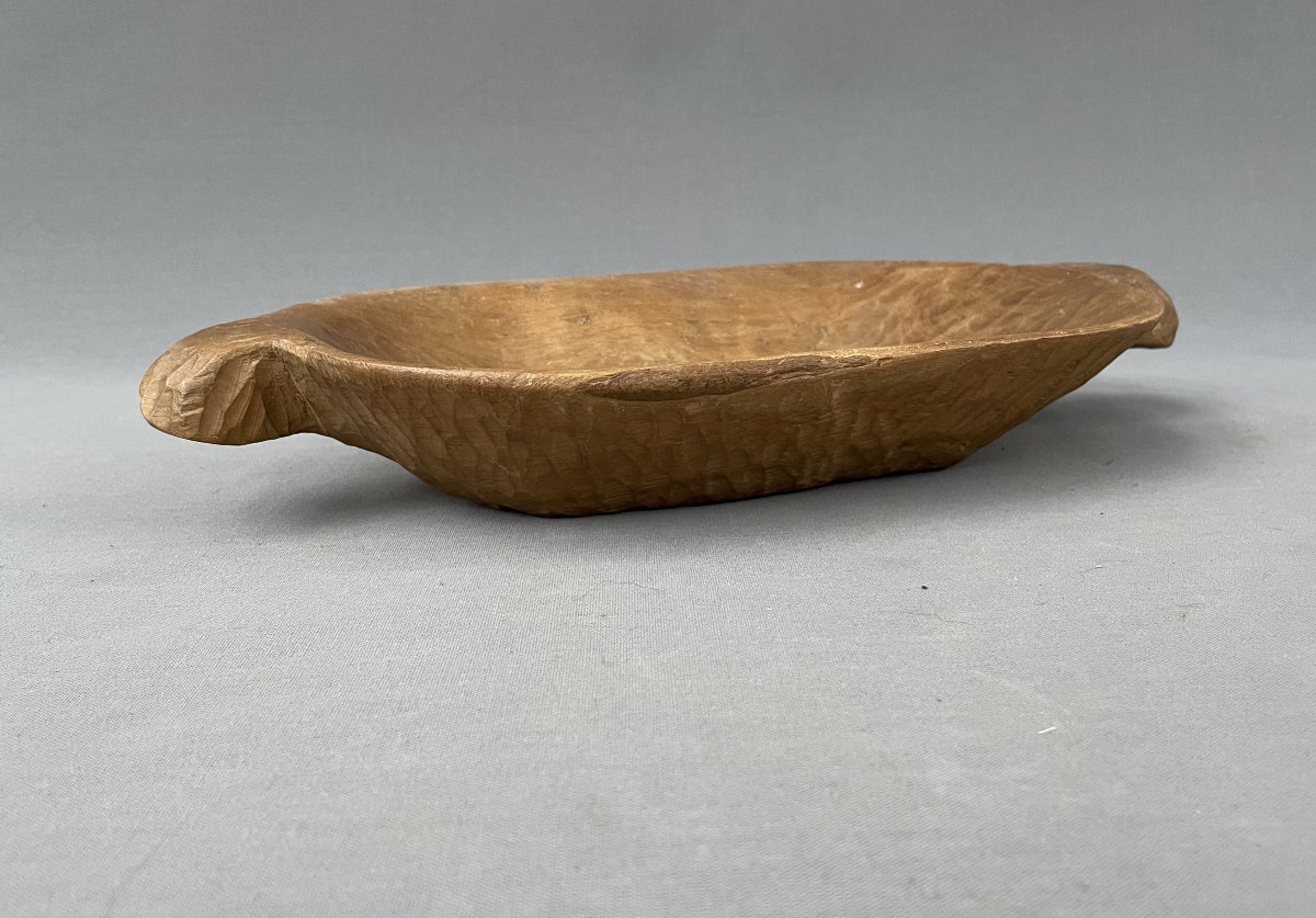 Vide poche brutaliste en bois sculpté-photo-4