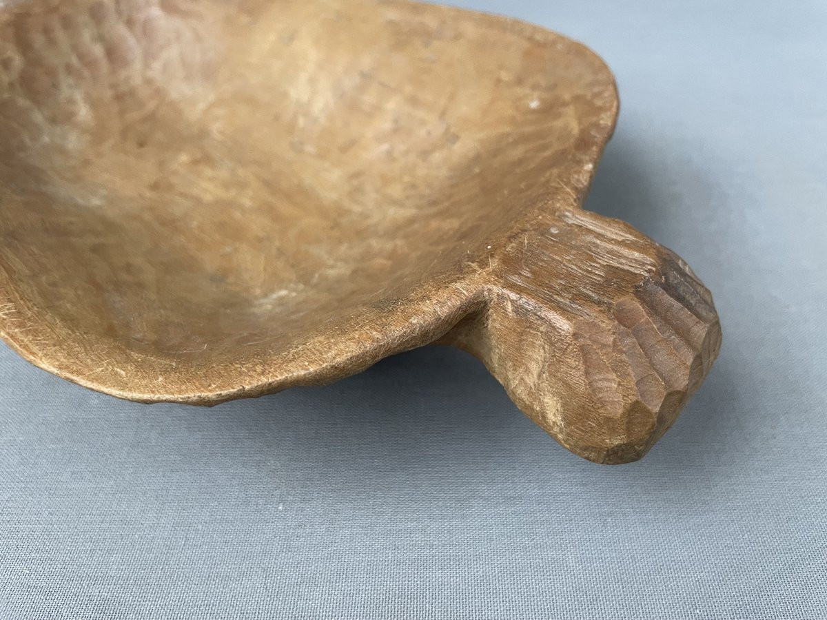 Vide poche brutaliste en bois sculpté-photo-2
