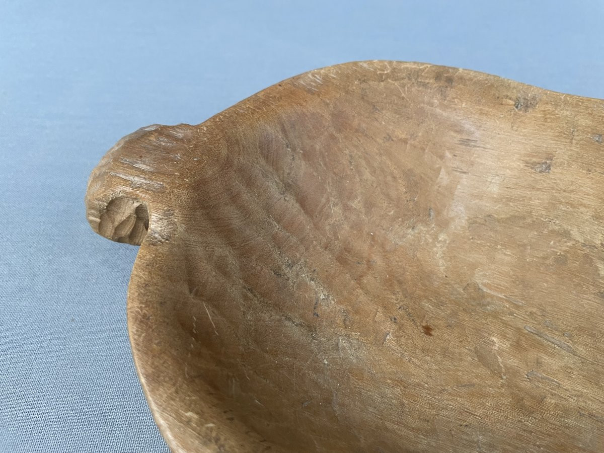 Vide poche brutaliste en bois sculpté-photo-3