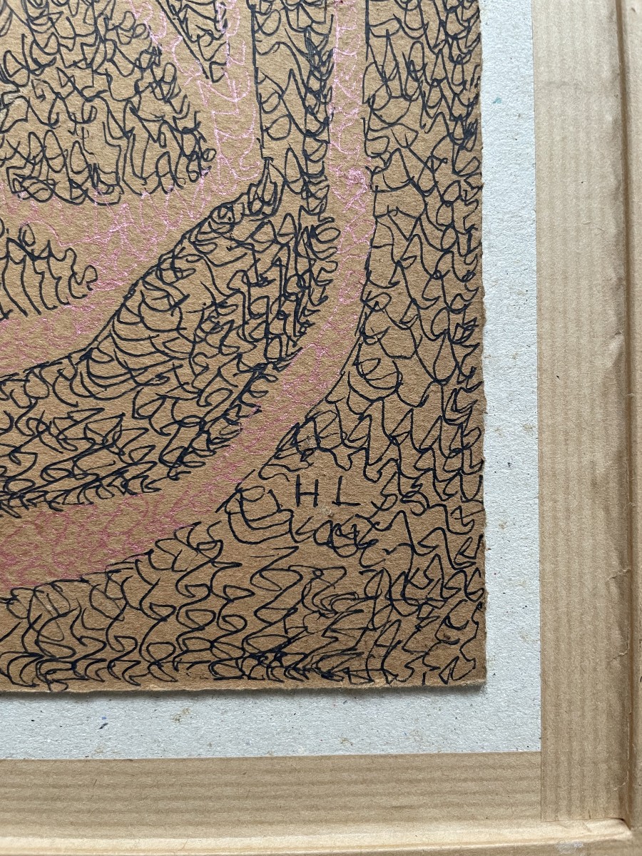 Dessin double face, monogramme HL, art aborigène?-photo-1