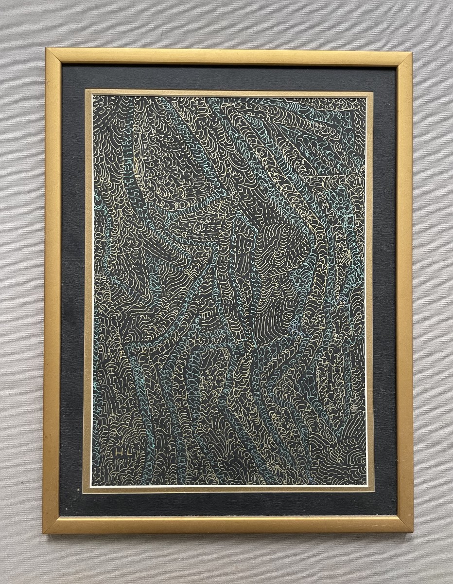 Dessin double face, monogramme HL, art aborigène?