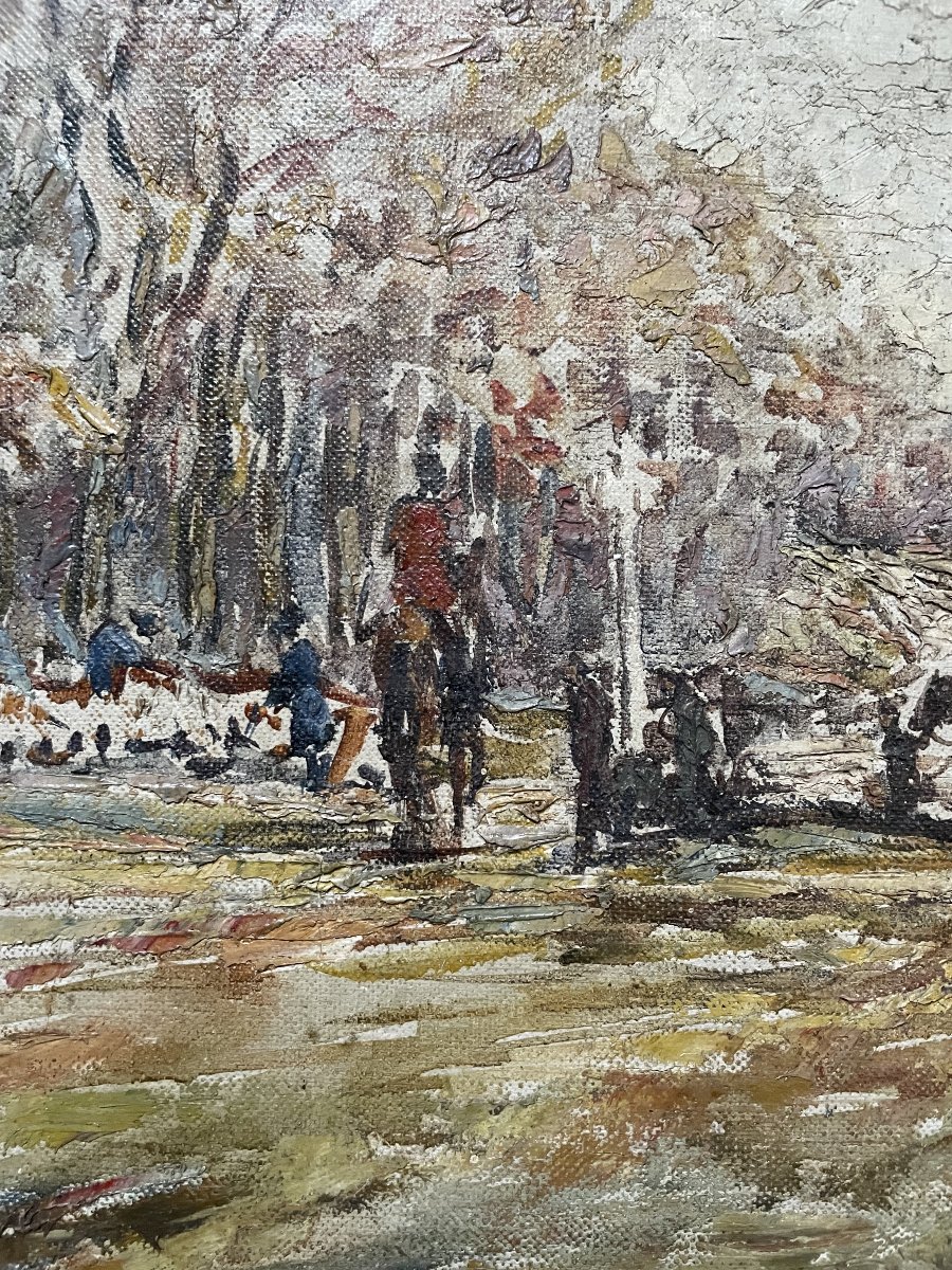Fernand Laval, Chasse à courre, Huile sur toile-photo-5