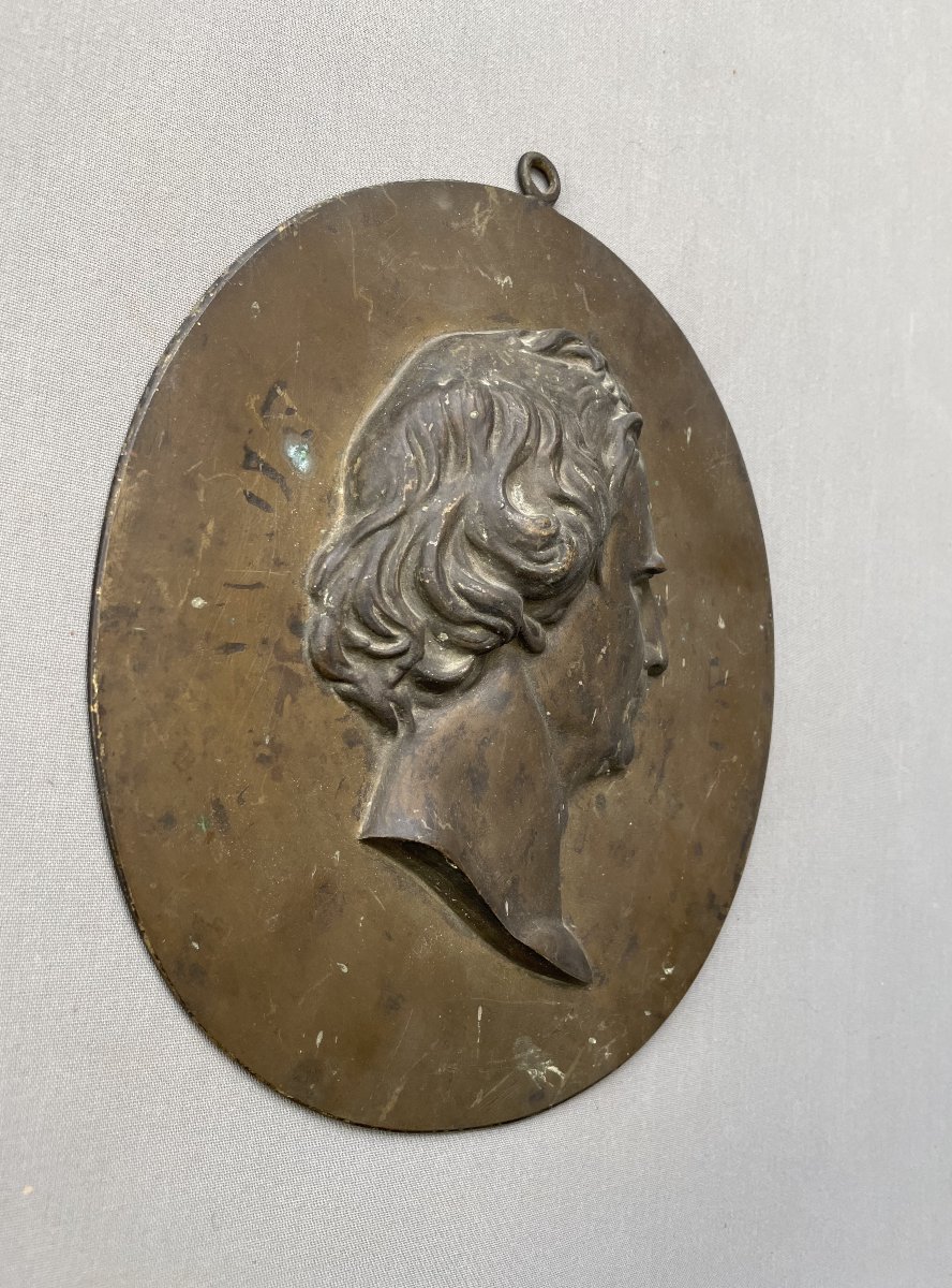 Profil de François Arago, médaillon en bronze-photo-2