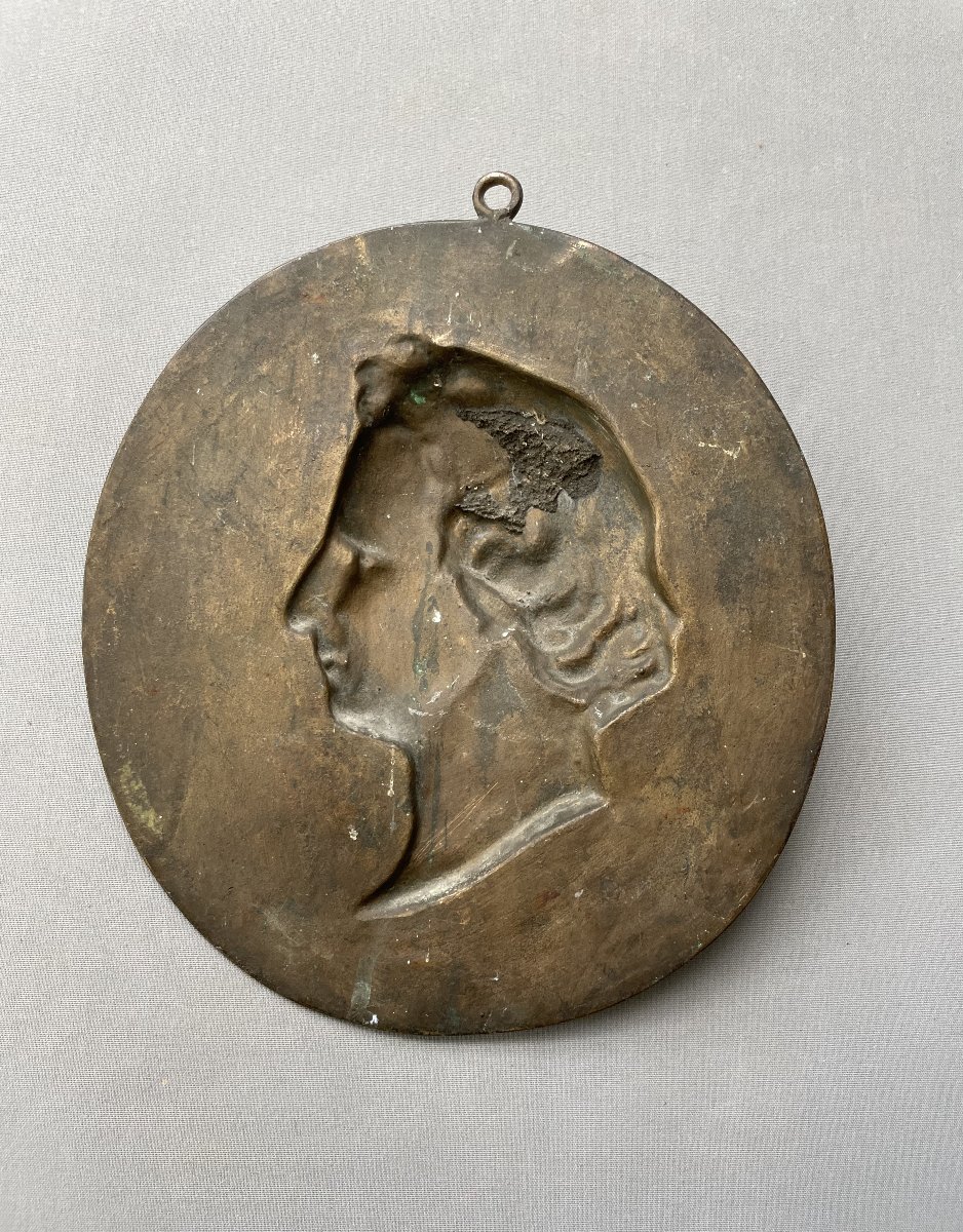 Profil de François Arago, médaillon en bronze-photo-4