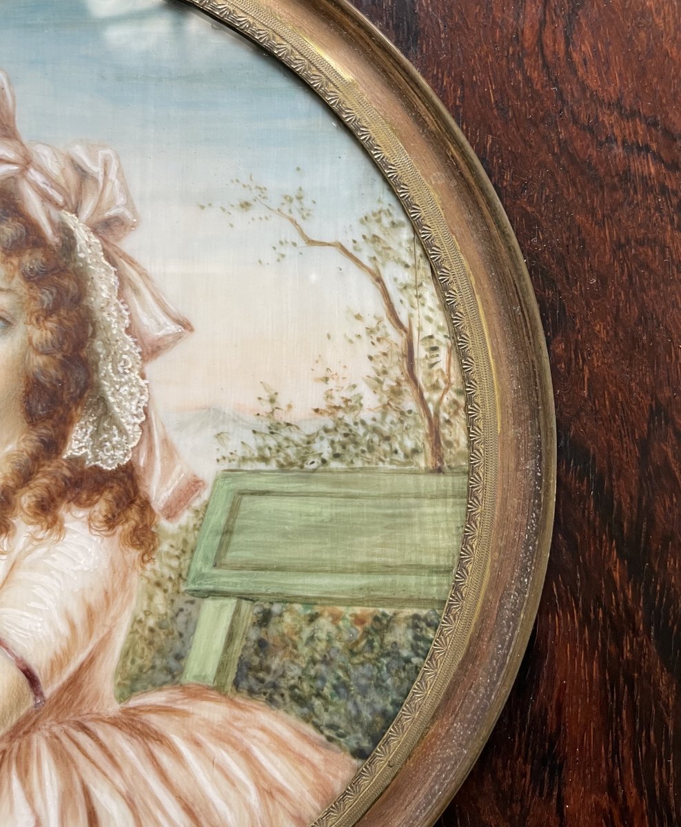 Jeune harpiste, grande peinture miniature-photo-2