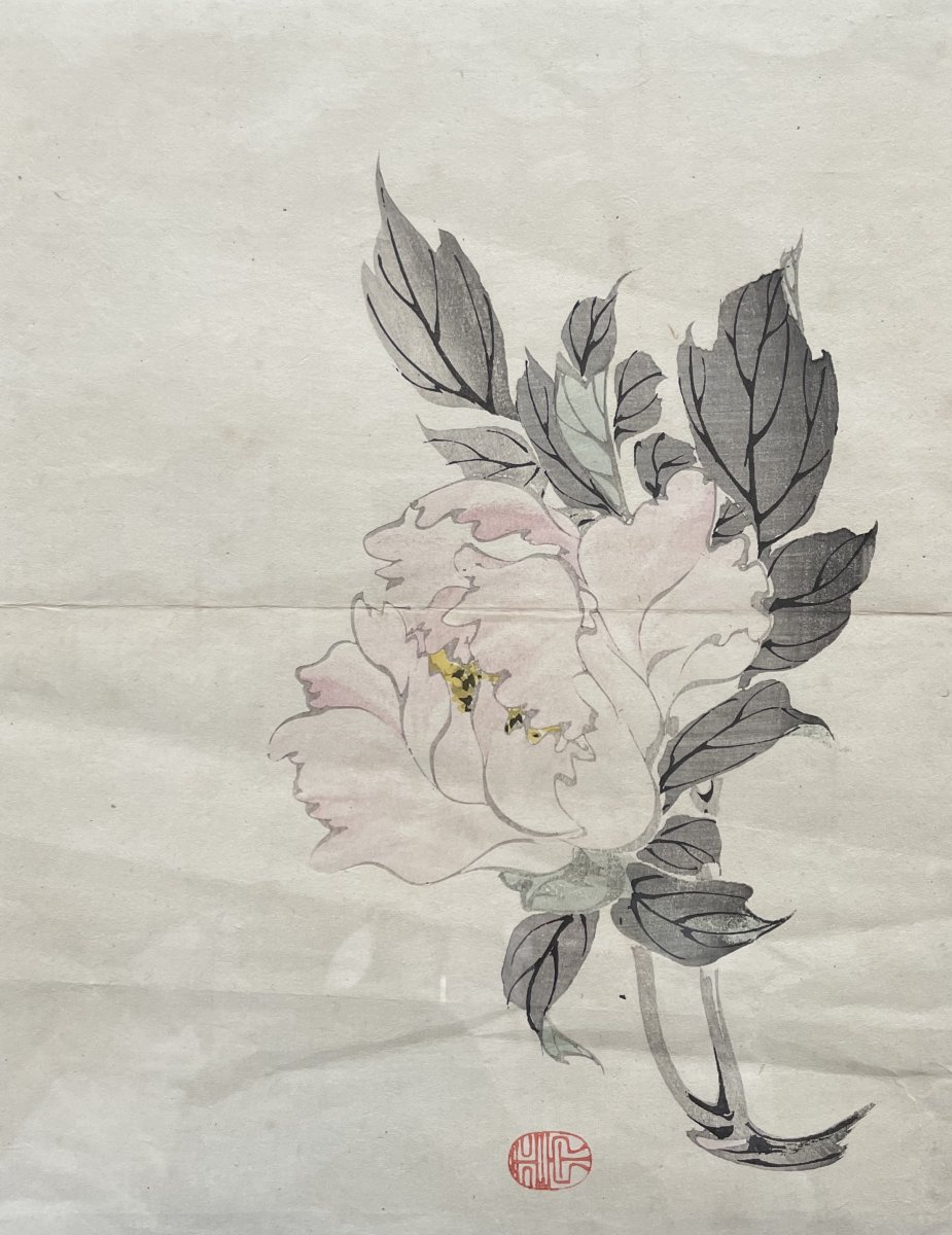Pivoine, estampe asiatique-photo-2
