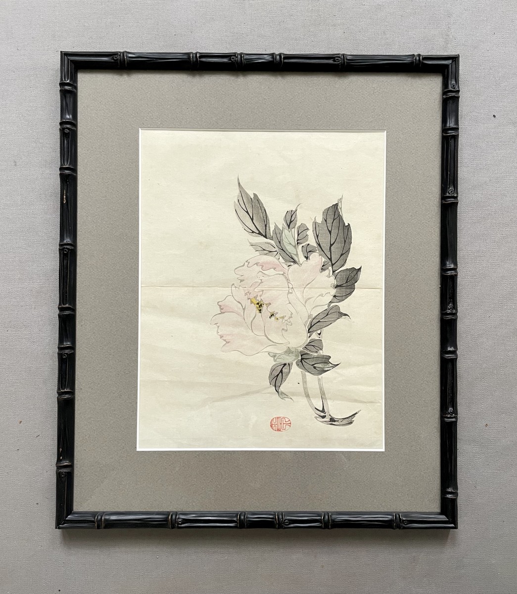 Pivoine, estampe asiatique