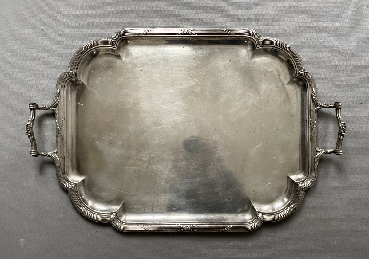Touron, Paris, Large Silver-plated Metal Tray