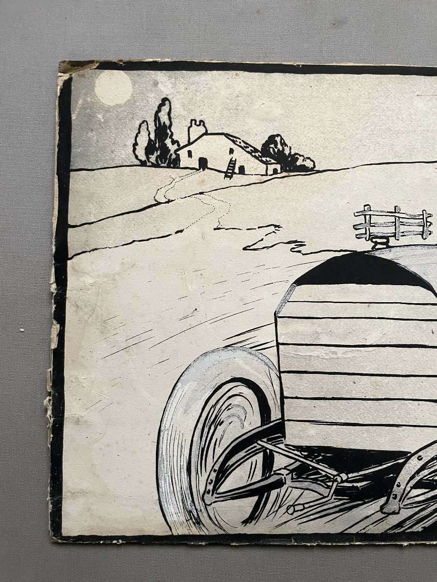 Car Rally, Humorous Print, Artist To Identify-photo-3