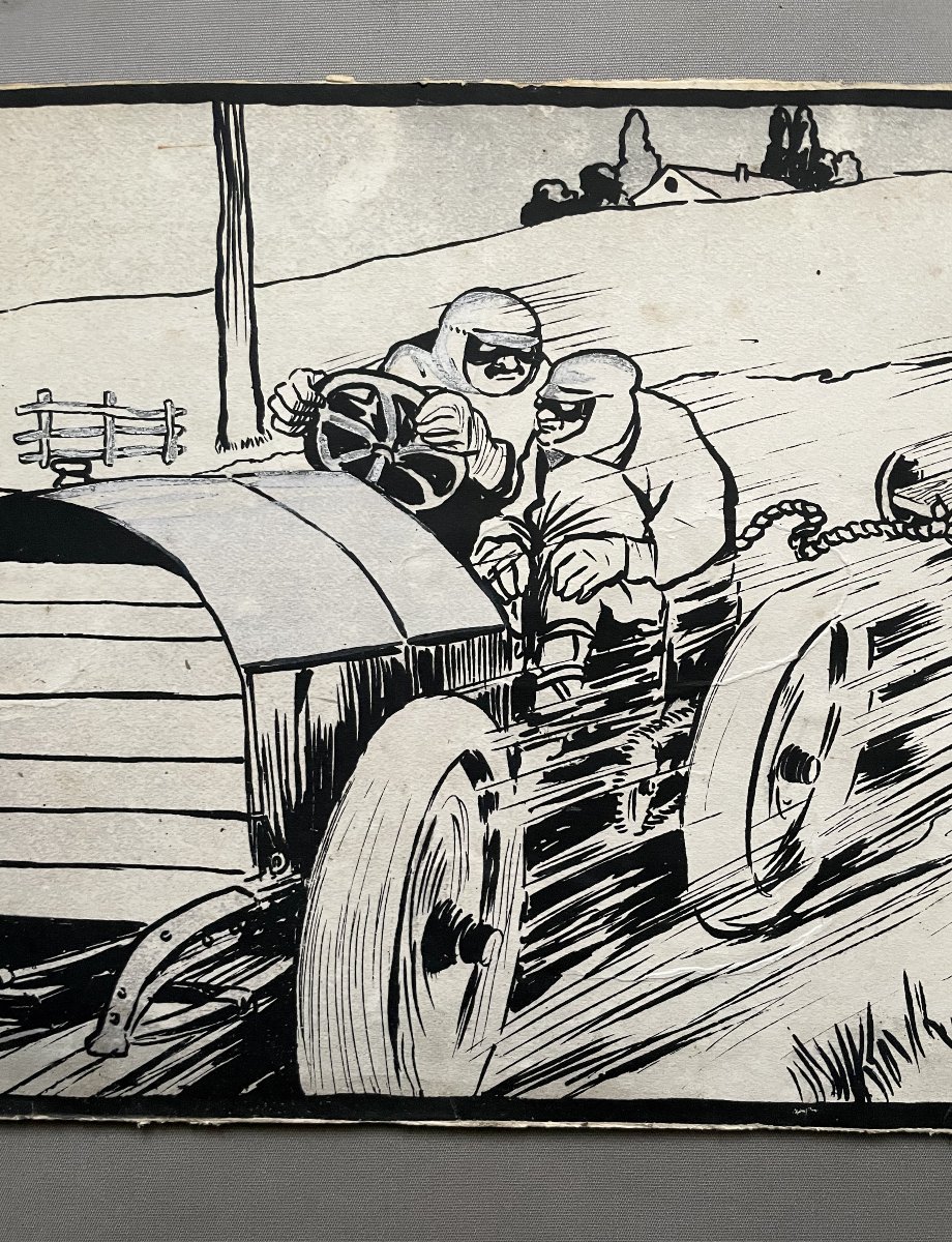 Car Rally, Humorous Print, Artist To Identify-photo-4