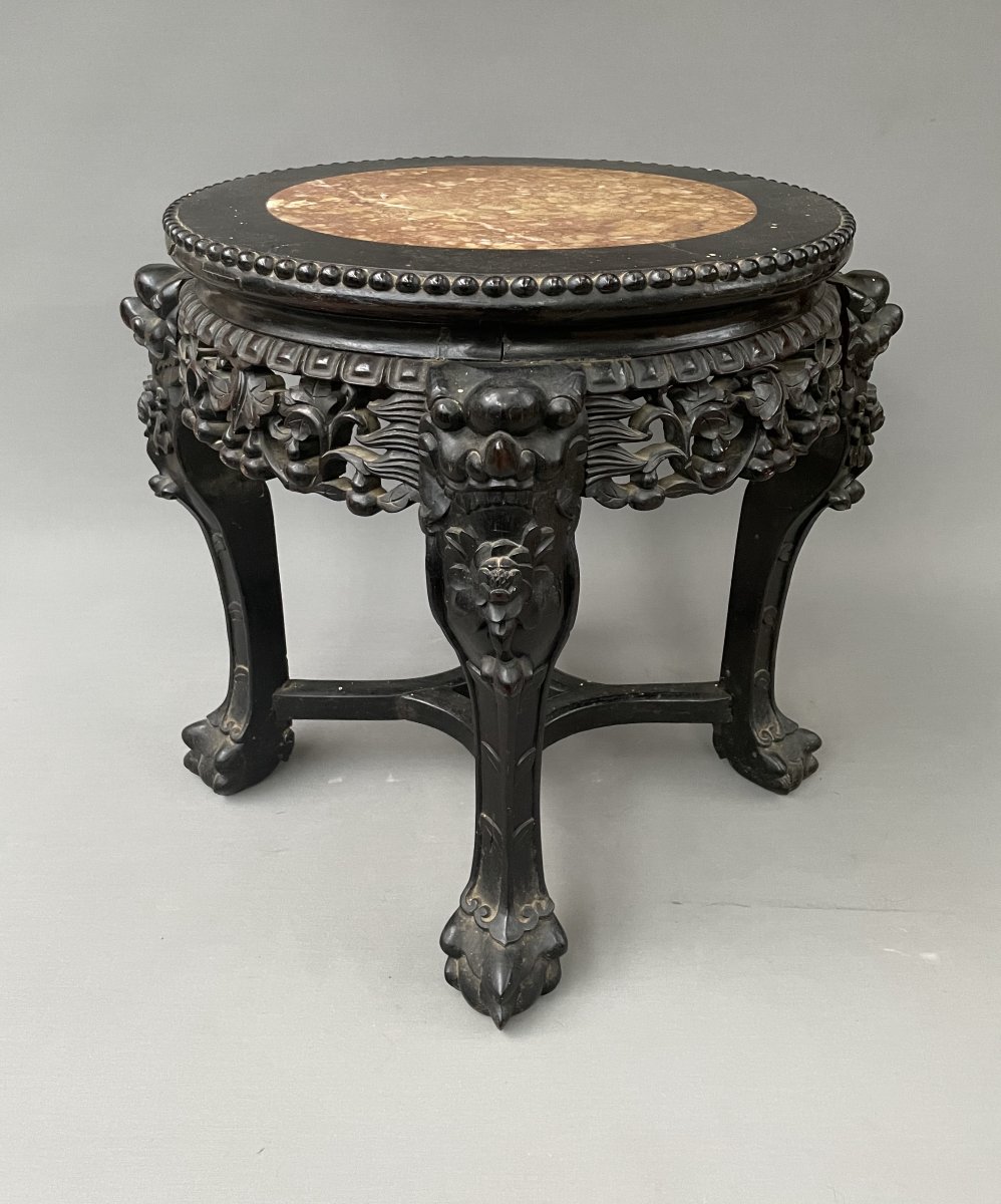 Late 19th Century Pedestal Table, China Or Vietnam-photo-2