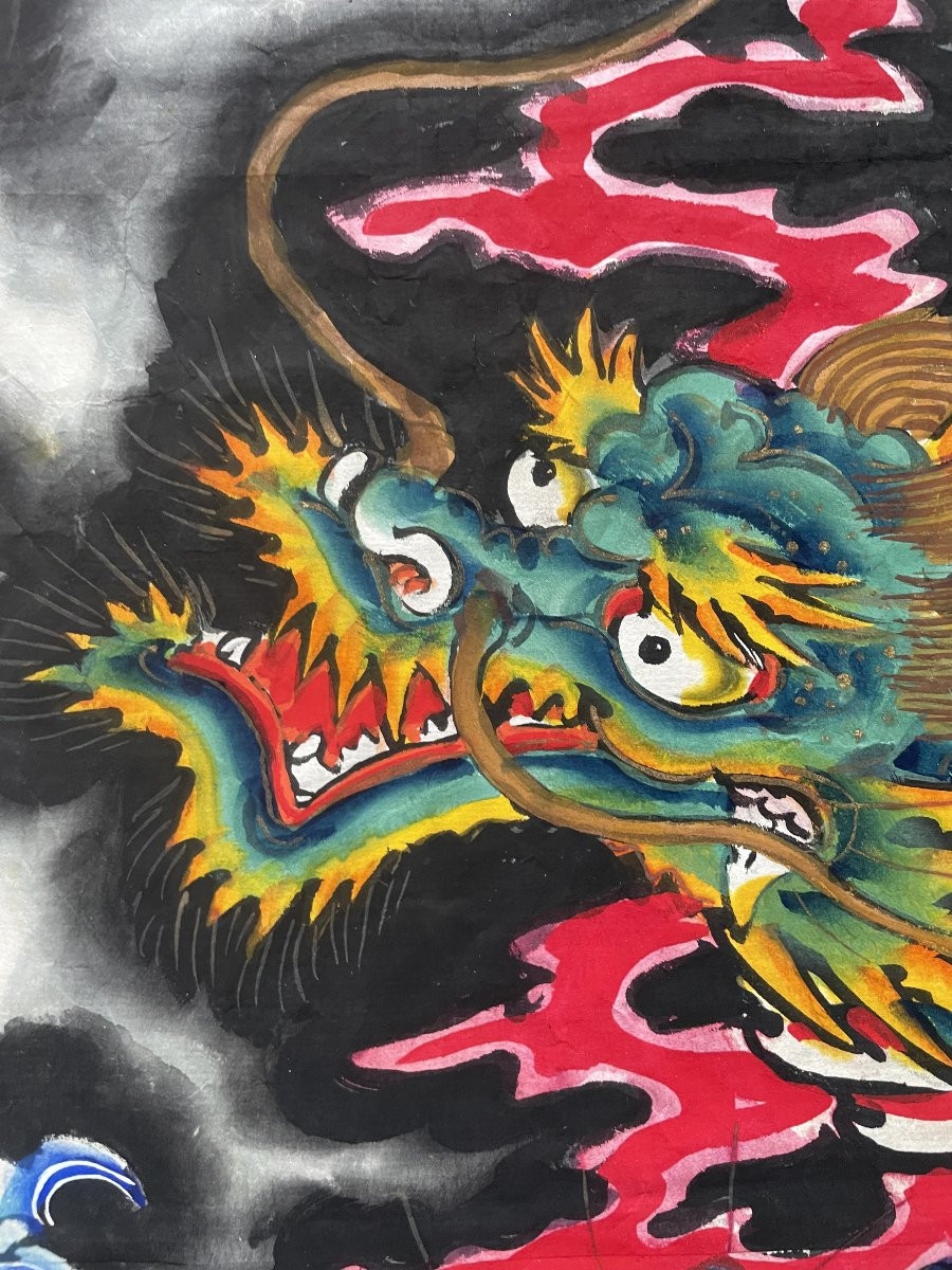 Dragon, Painting On Tissue Paper, Japan -photo-3