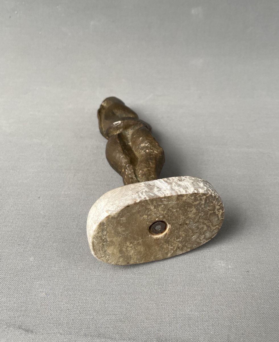 Cubist Bronze Sculpture, Early 20th Century-photo-4