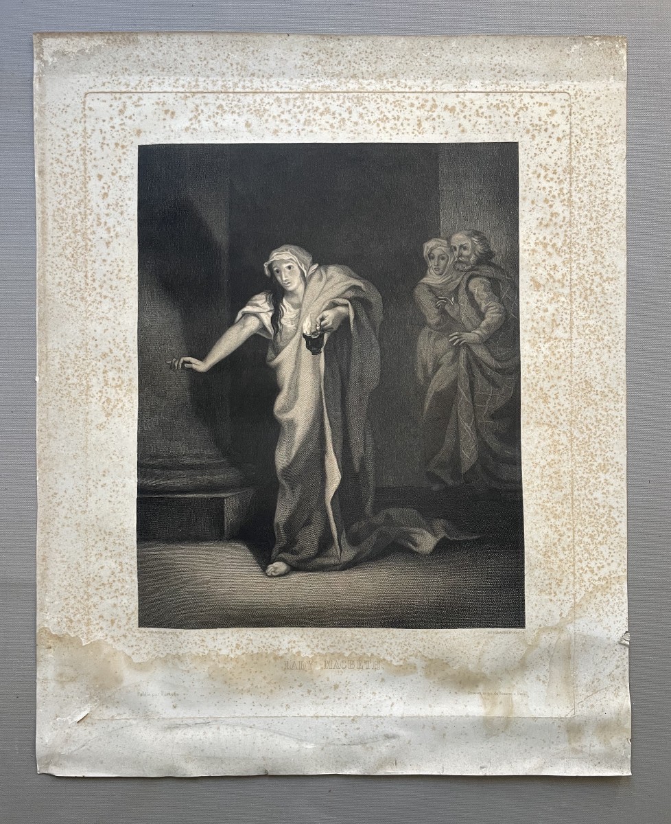 Lady Macbeth, Engraving By Metzmacher After Delacroix