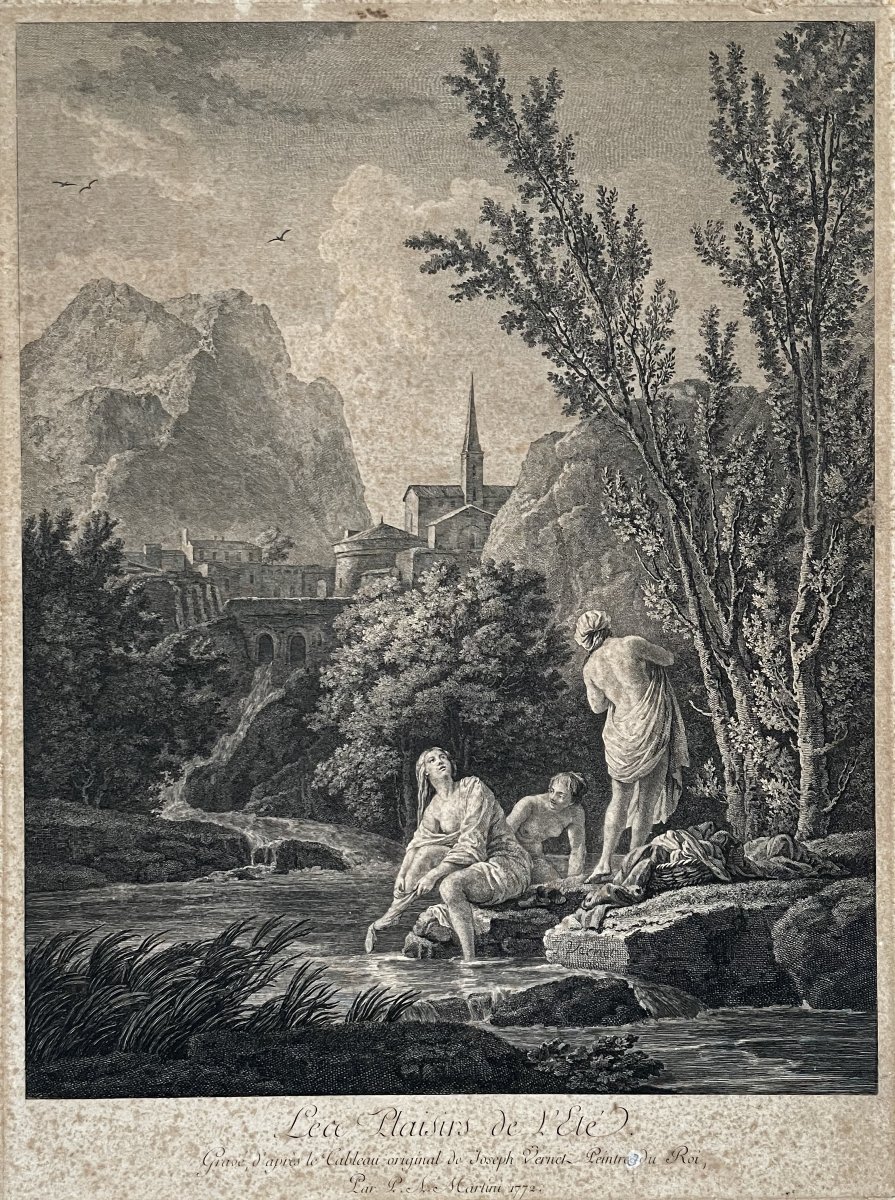 The Pleasures Of Summer, Engraving After Joseph Vernet-photo-2