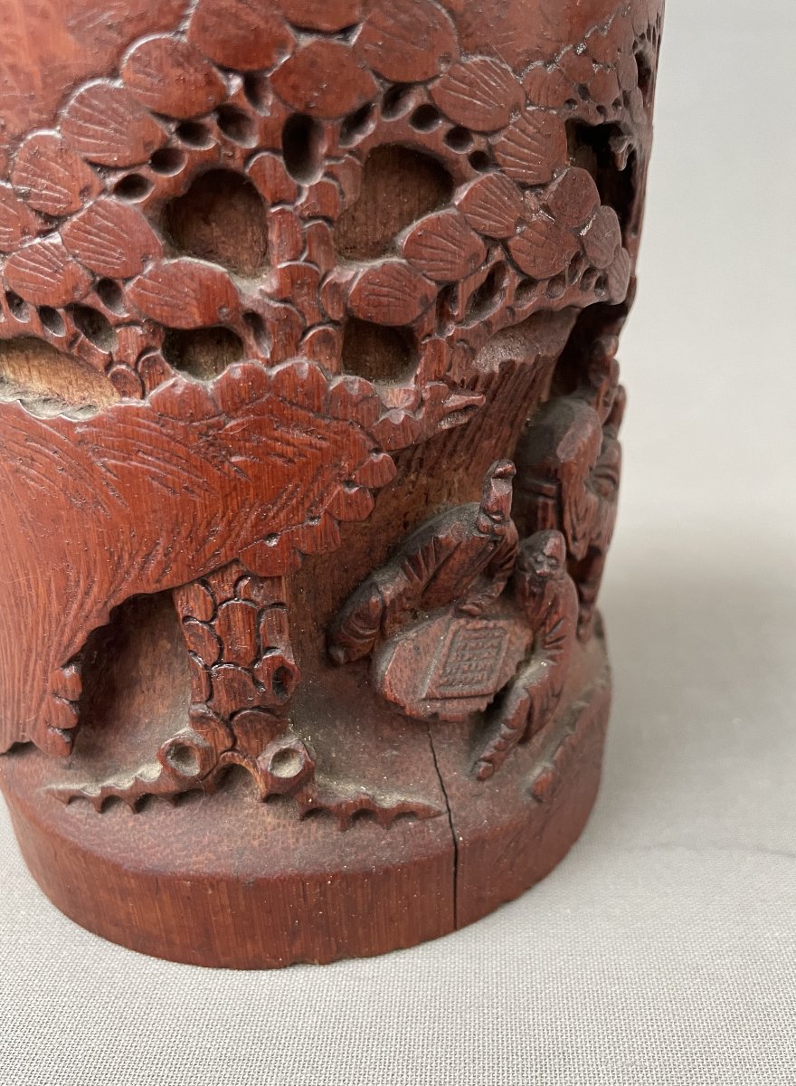 Bamboo Brush Holder, China, Late 19th Century-photo-1