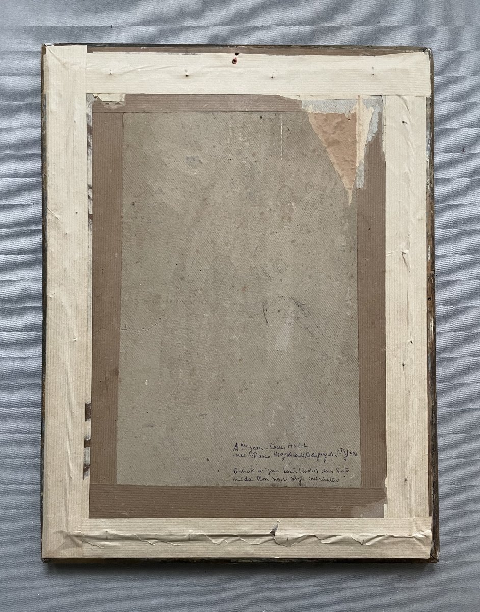 Profile Of A Woman With A Headdress, Pastel Drawing-photo-3