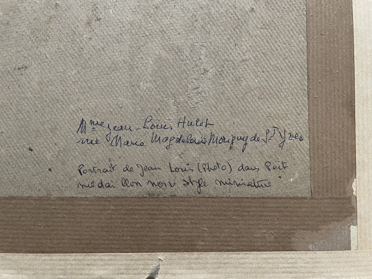 Profile Of A Woman With A Headdress, Pastel Drawing-photo-4