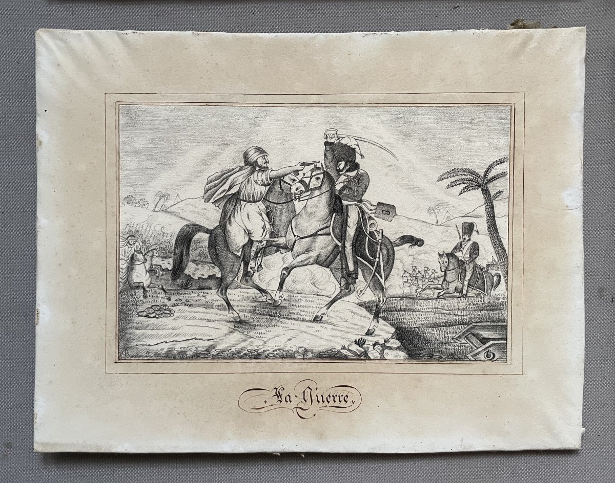 Vie et mort du cheval, quatre dessins signés J. Baulot-photo-4