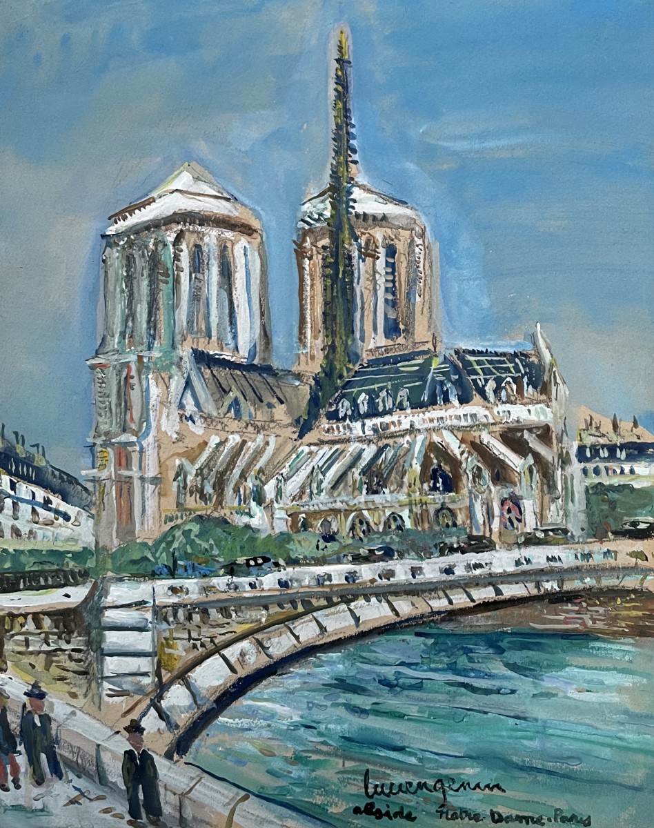 Lucien Genin, Notre Dame De Paris, Gouache