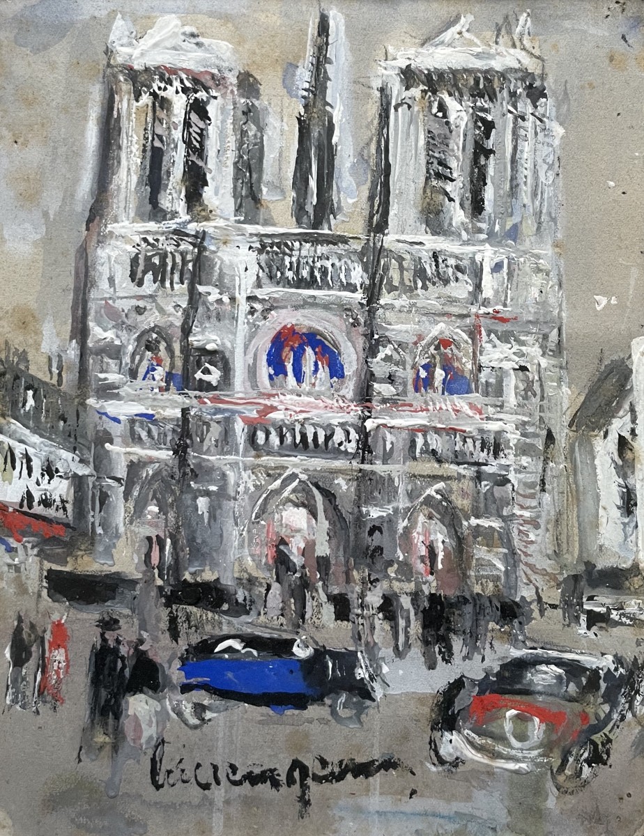 Lucien Genin, Notre Dame De Paris, Gouache