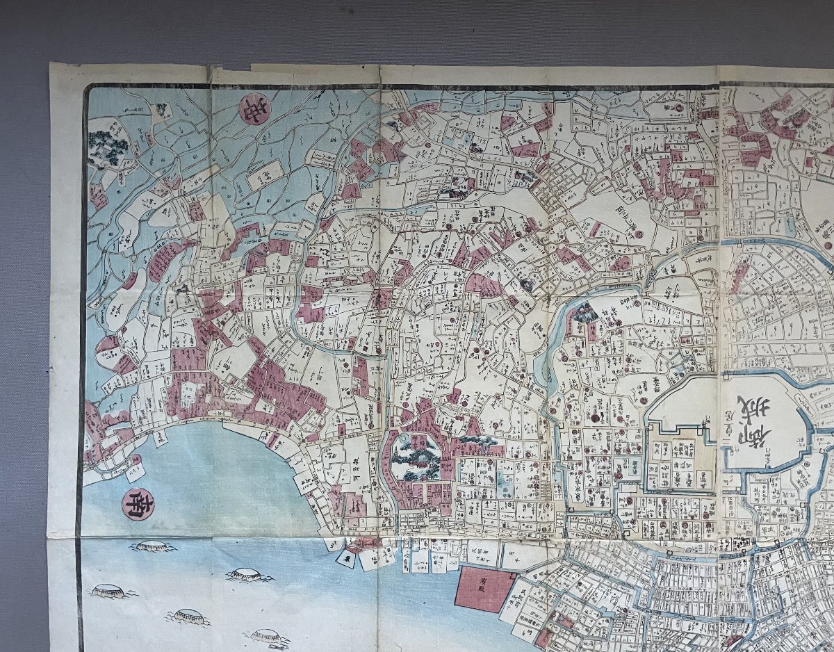Large Map Of Tokyo, Meiji Period, 1870-photo-2