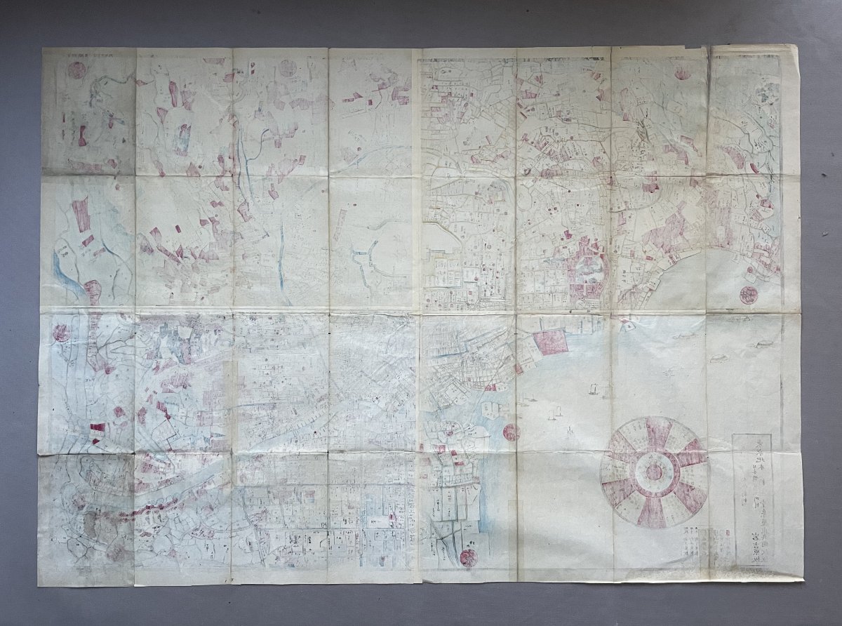 Large Map Of Tokyo, Meiji Period, 1870-photo-2