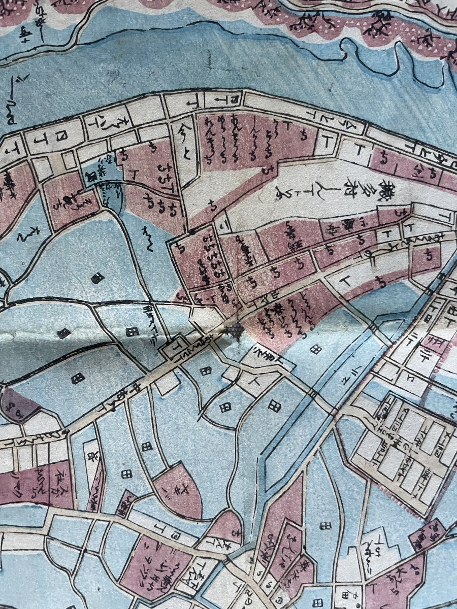 Large Map Of Tokyo, Meiji Period, 1870-photo-3