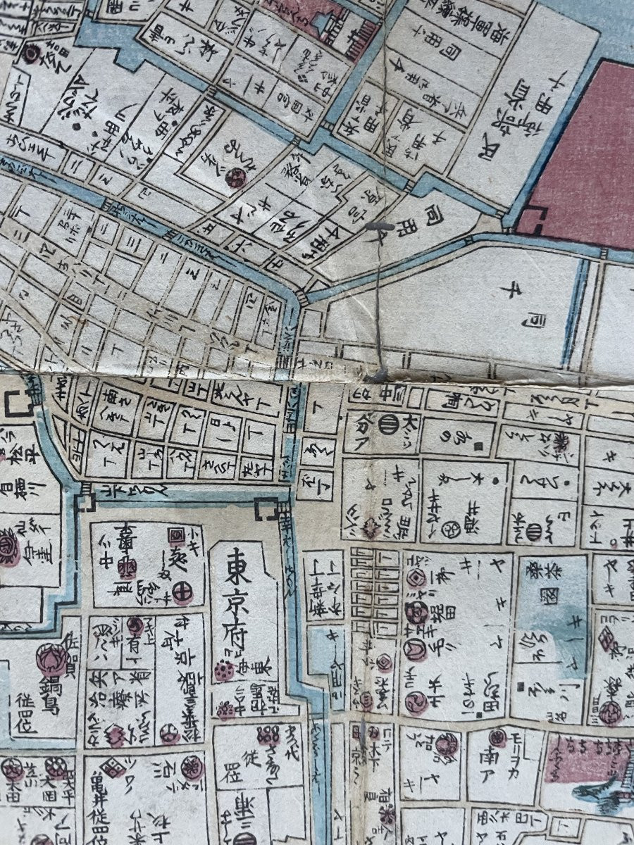 Large Map Of Tokyo, Meiji Period, 1870-photo-6