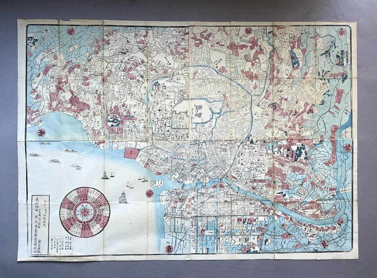 Large Map Of Tokyo, Meiji Period, 1870