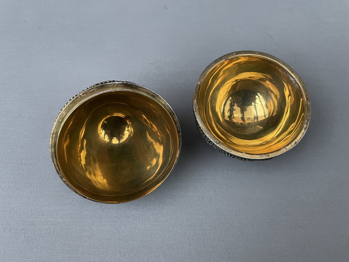 Oeuf en métal argenté, Orient?-photo-3