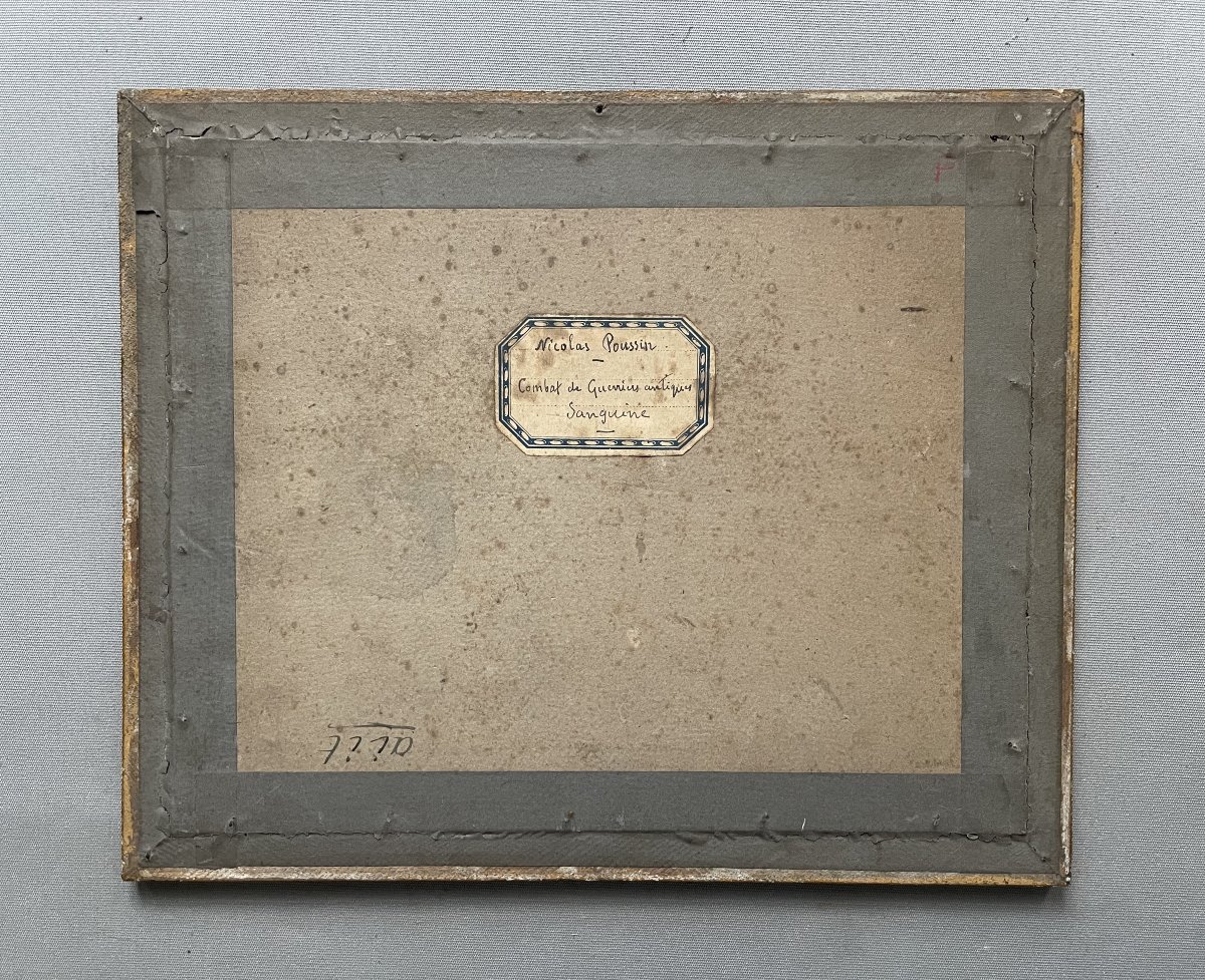 Combat de guerriers antiques, sanguine, mention de Nicolas Poussin-photo-4