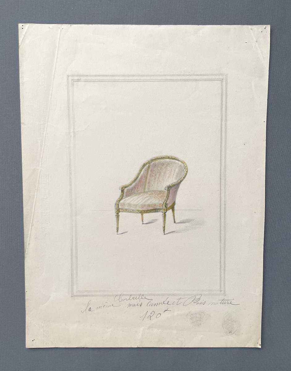 Projets de chaises, 4 dessins aquarellés -photo-4