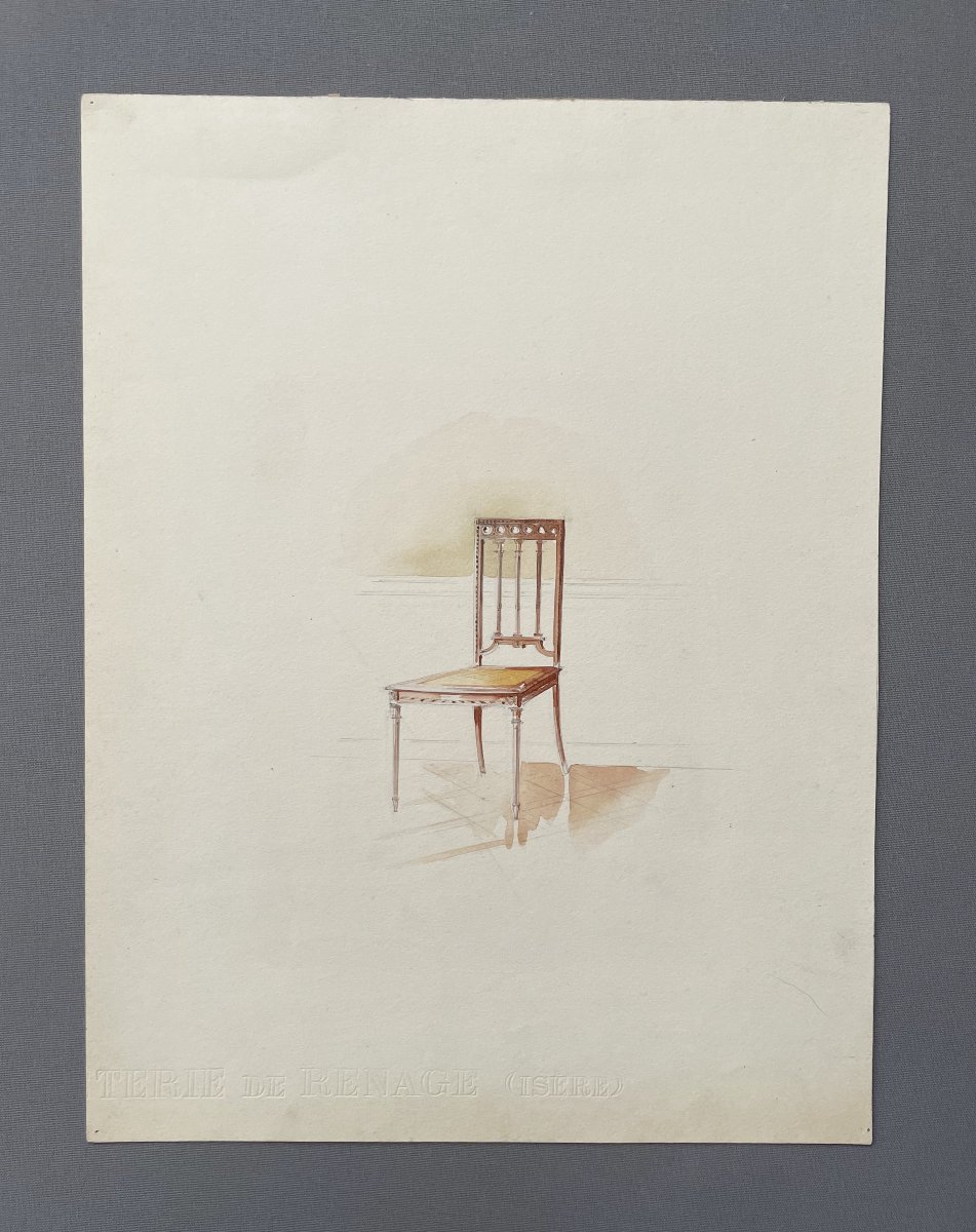 Projets de chaises, 4 dessins aquarellés -photo-5