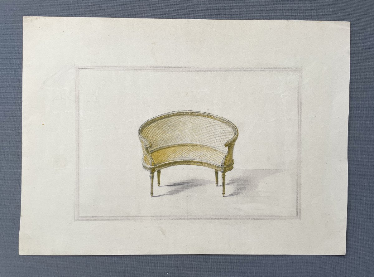 Projets de banquettes, 4 dessins aquarellés-photo-2