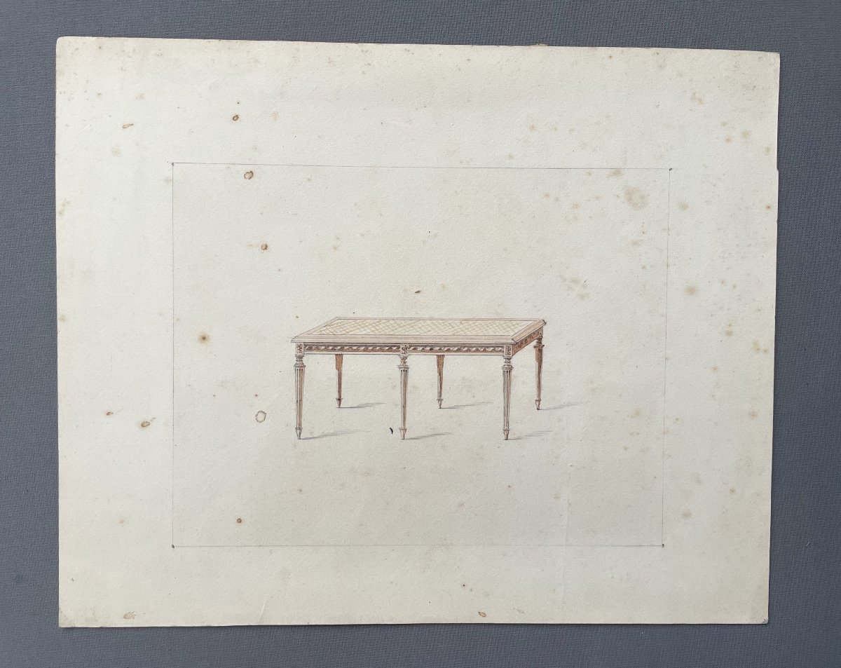 Projets de banquettes, 4 dessins aquarellés-photo-4