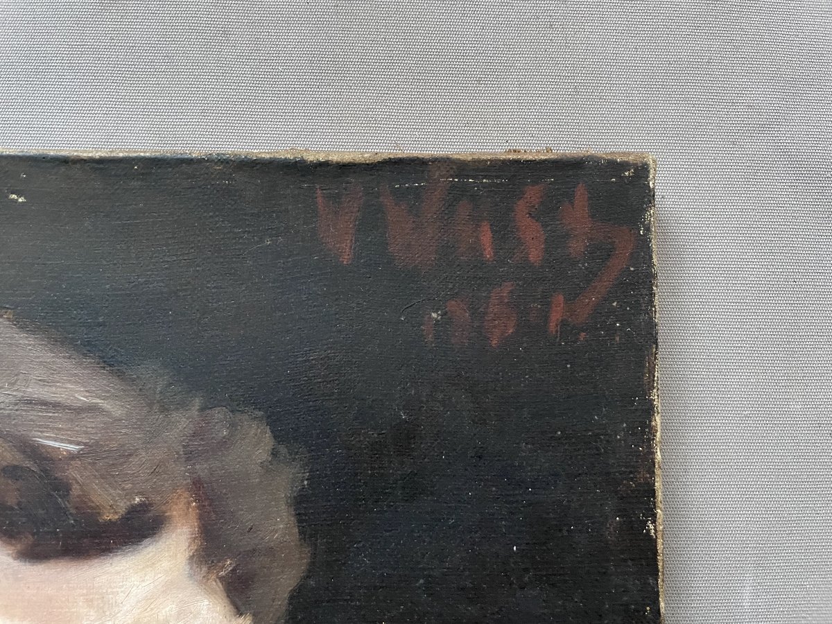 Portrait d'homme, Huile sur toile, Signature à identifier-photo-2