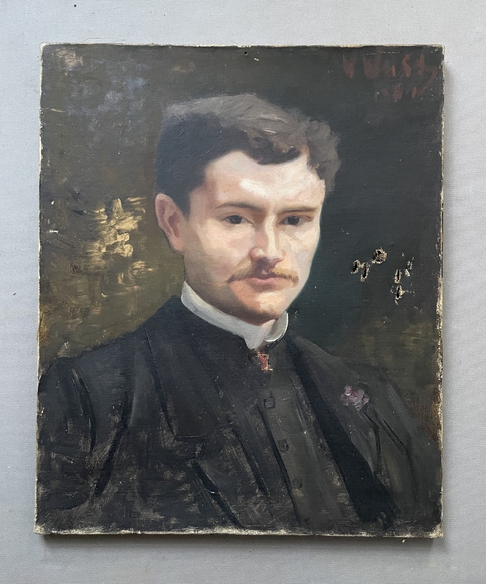 Portrait d'homme, Huile sur toile, Signature à identifier
