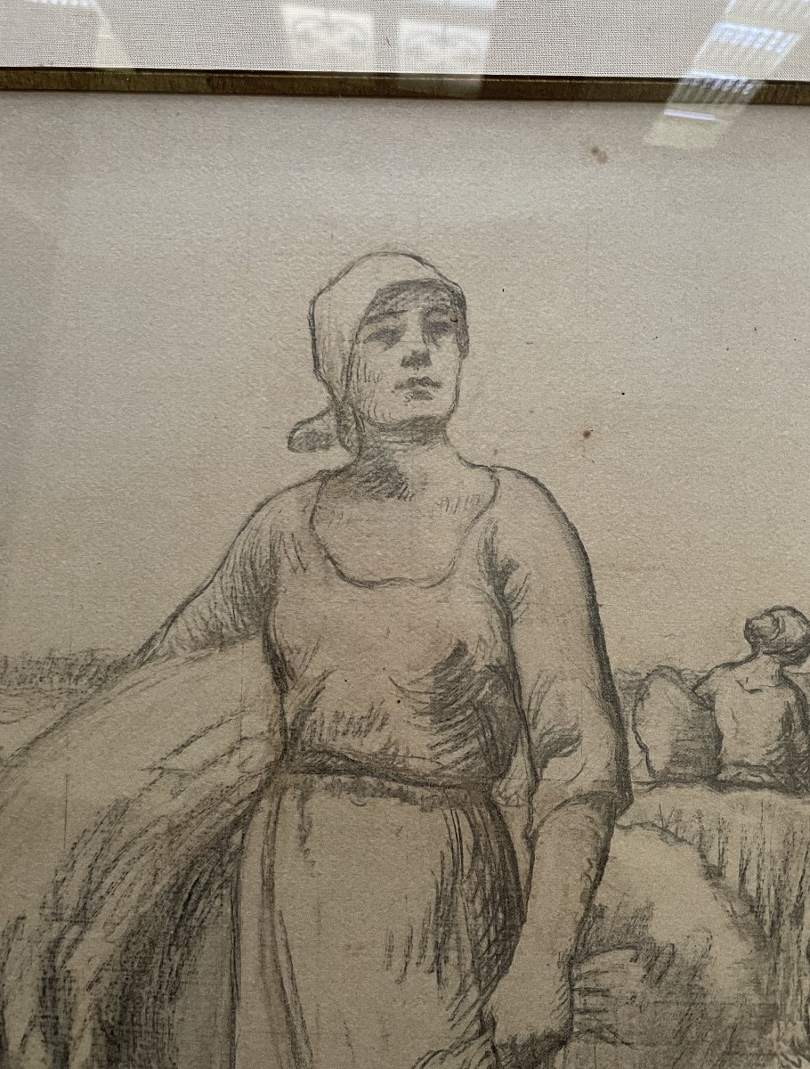 Aimé Perret, la moisson, paire de fusains-photo-2