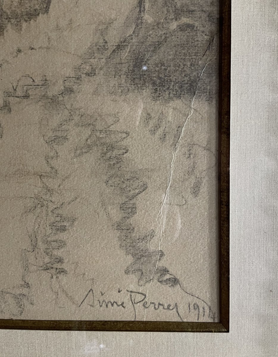 Aimé Perret, la moisson, paire de fusains-photo-5