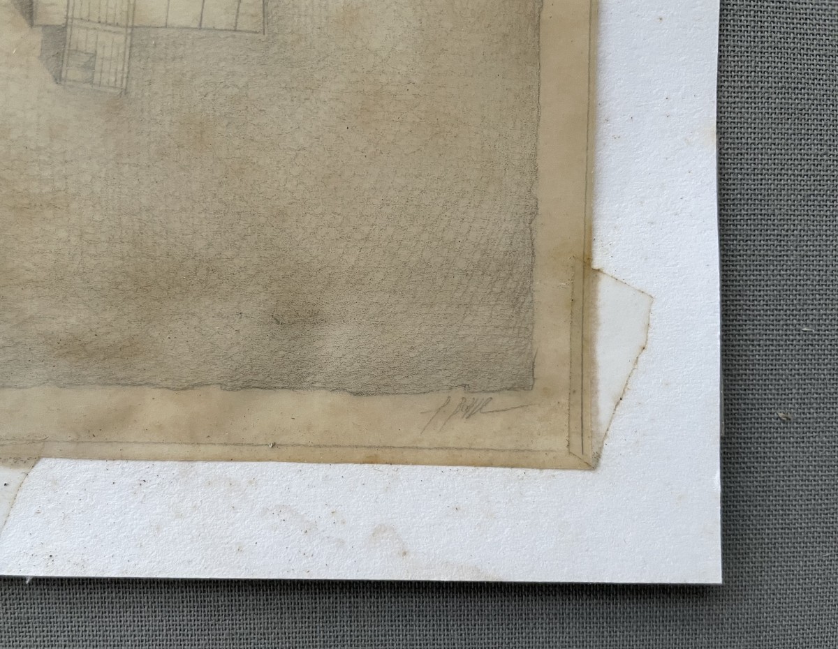 Dessin surréaliste sur calque, signature à identifier-photo-2