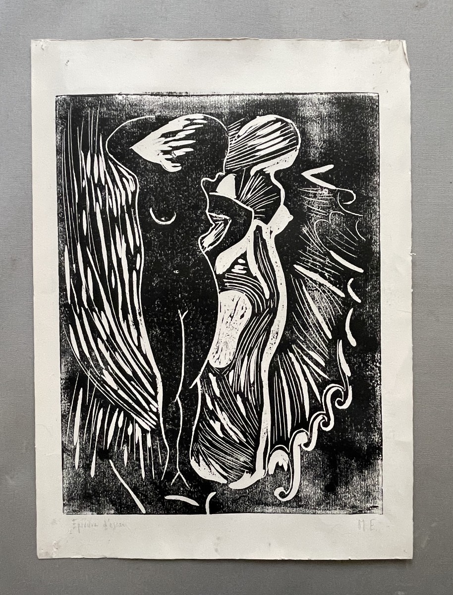 Vénus, gravure, monograme M.E