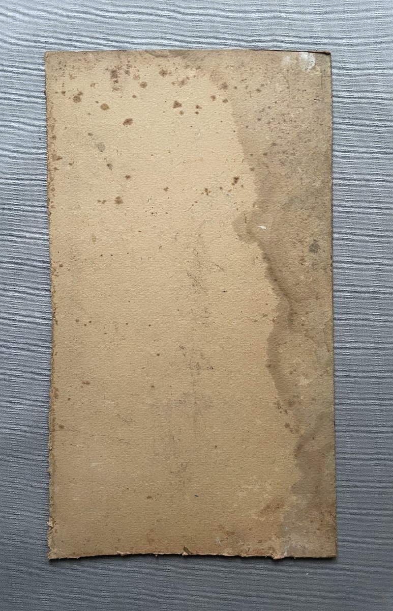 Vue de port, huile sur carton-photo-3