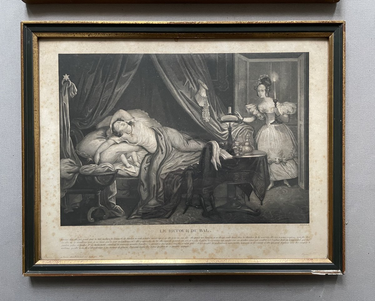 The Departure For The Ball And The Return From The Ball, A Pair Of Engravings-photo-1