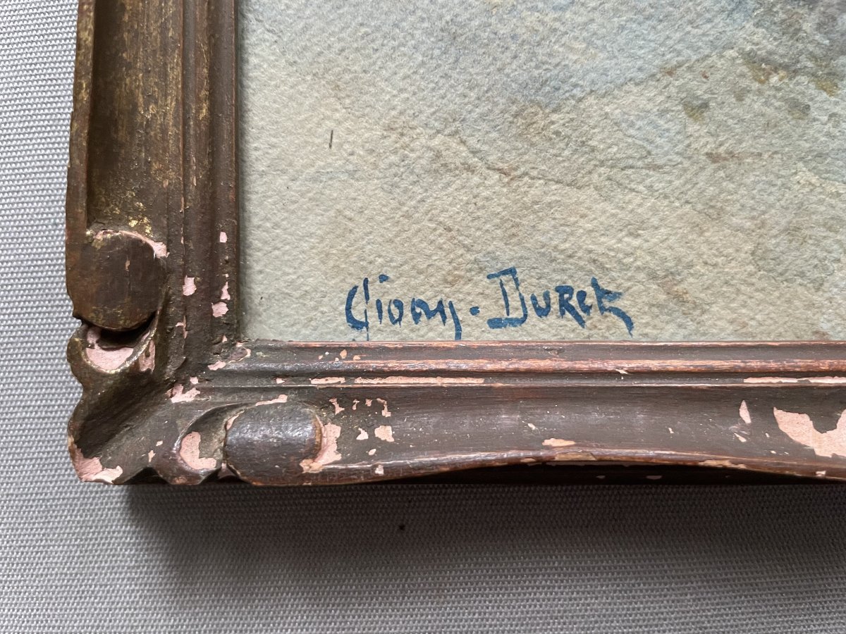 Vase Of Flowers, Watercolor, Signature To Be Identified-photo-2