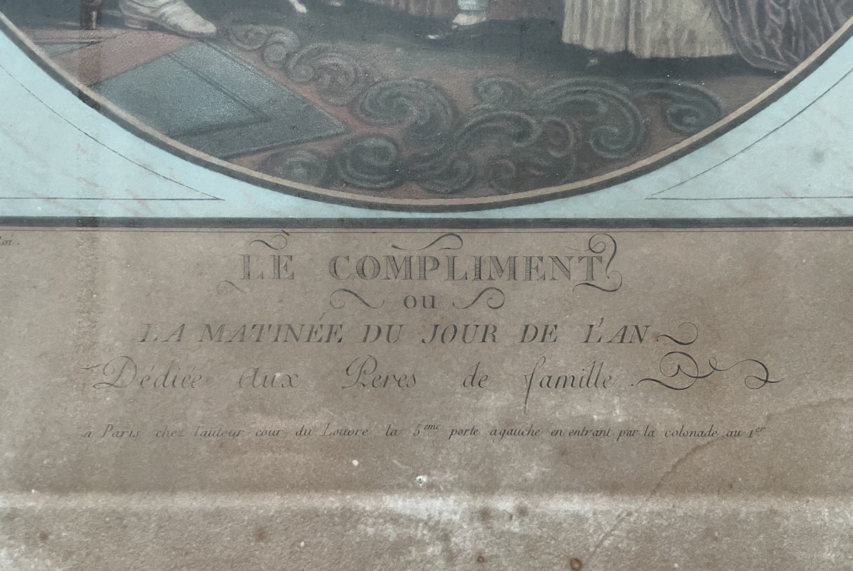 The Compliment And The Bouquets, A Pair Of Engravings By De Bucourt-photo-2