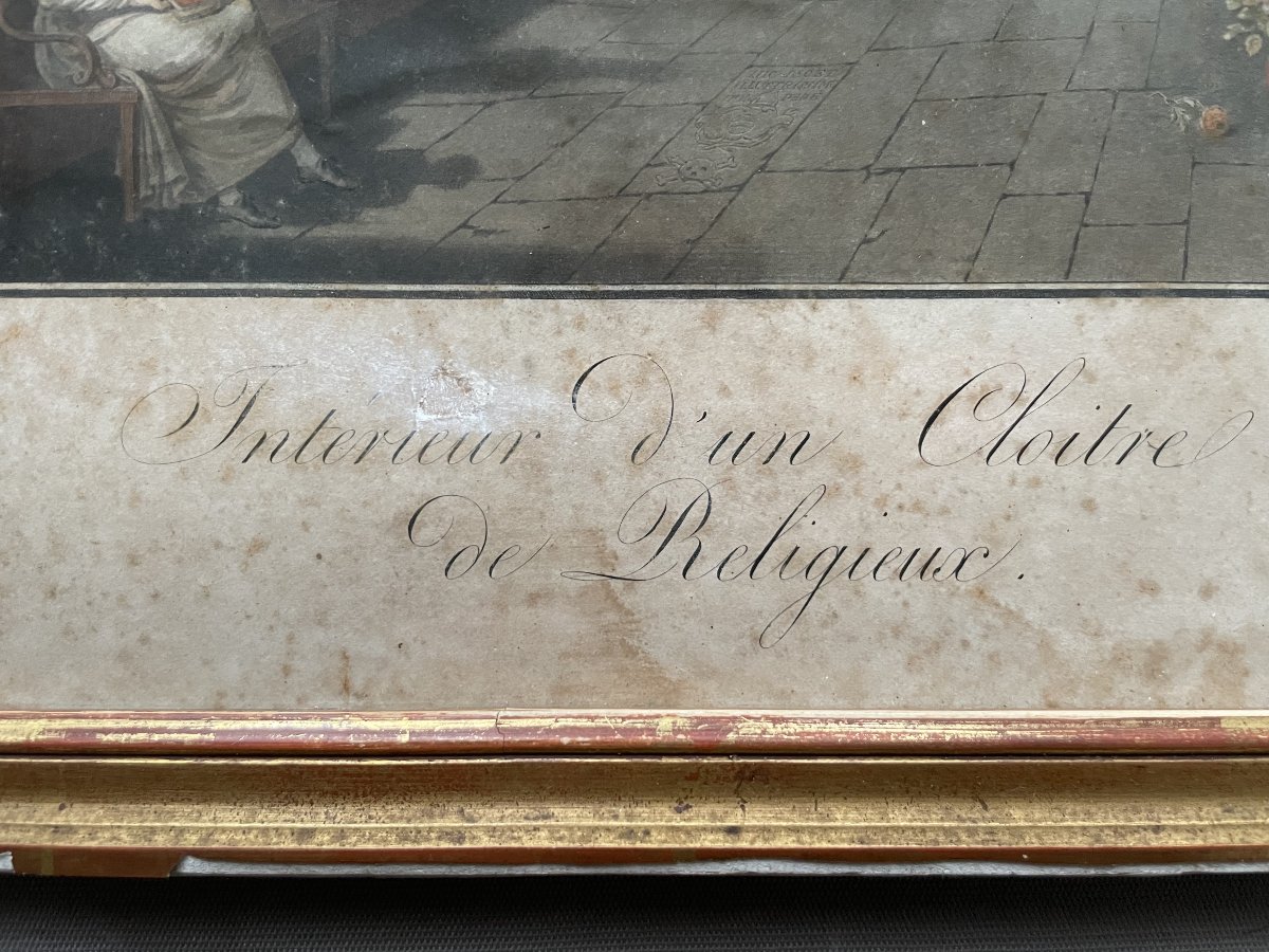 Intérieurs de cloitres, paire de gravures-photo-3