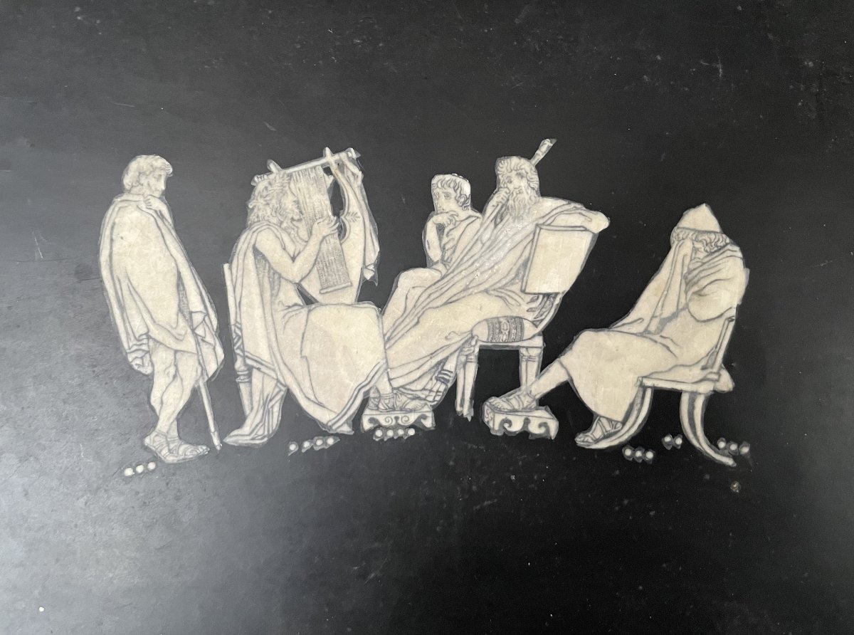 Plateau en porcelaine anglaise, décor à l'Antique-photo-2